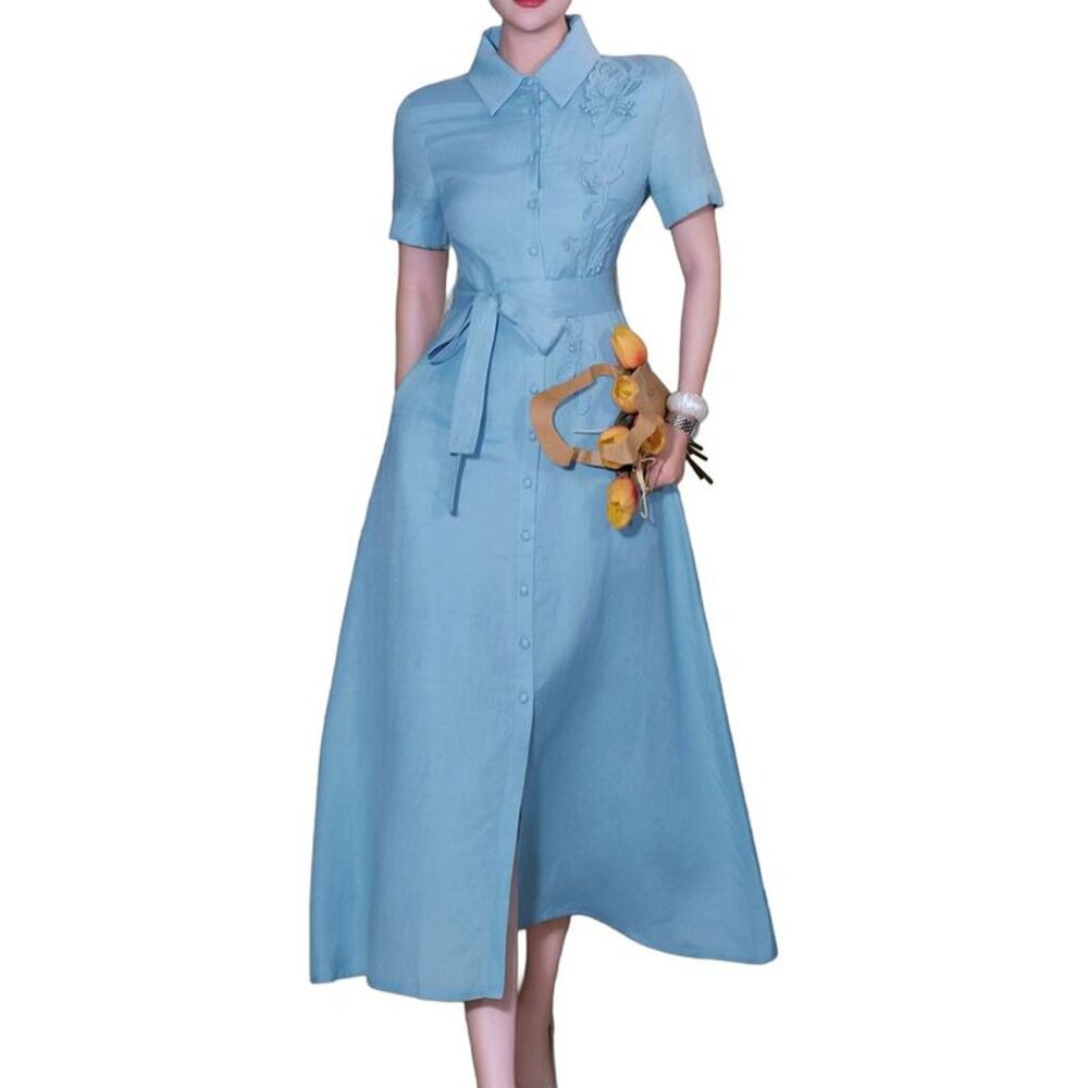Brc By Burryco Womens  Short Sleeve Shirt Dress